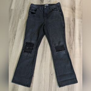 Good American Jeans sz‎ 15/33 Black faded distressed Good Curve